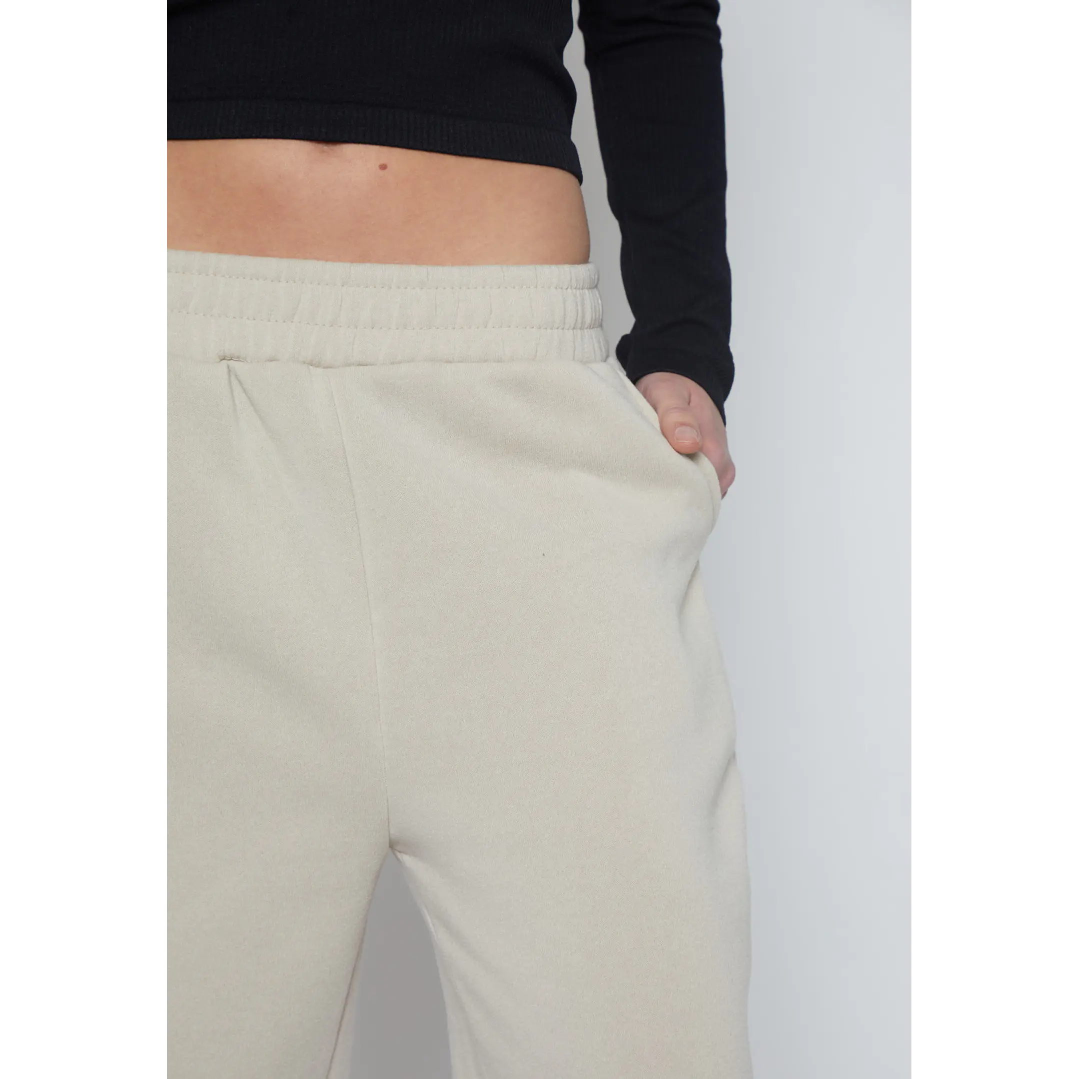 Pantalón Buzo Basic Recto Mujer Beige Familyshop 3