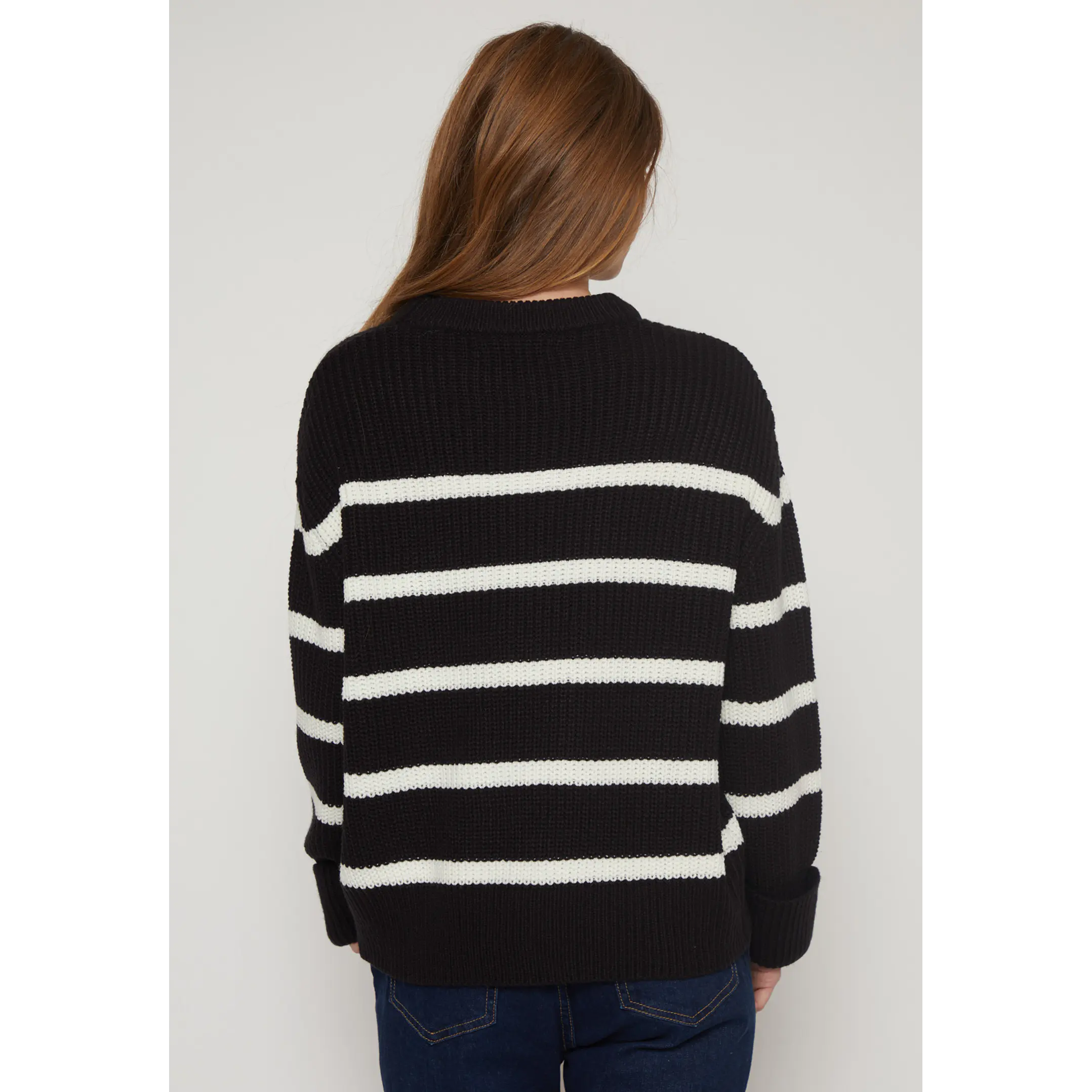 Sweater Rayas Mujer Negro Familyshop 2