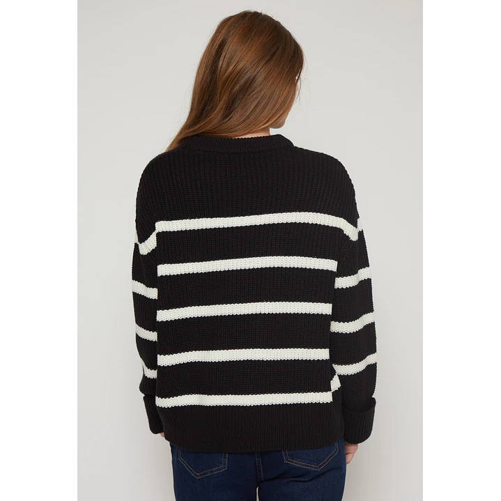 Sweater Rayas Mujer Negro Familyshop 2
