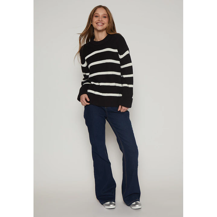 Sweater Rayas Mujer Negro Familyshop 4