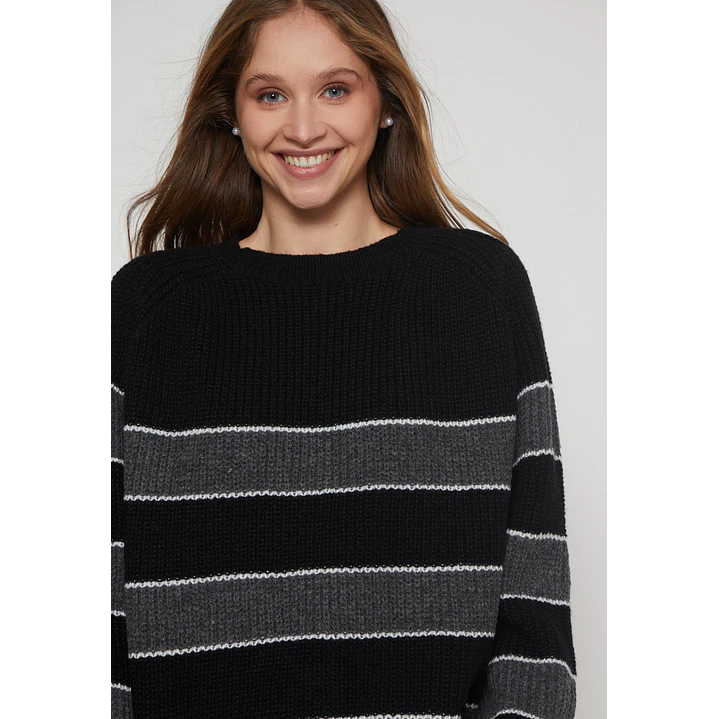 Sweater Franja Mujer Negro Familyshop 3