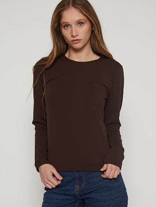 Camiseta Micropolar Mujer Café Familyshop
