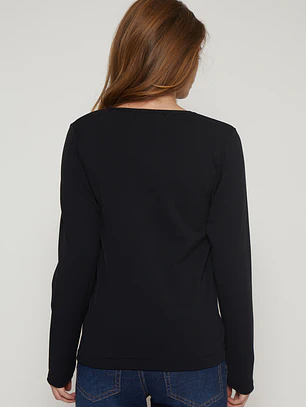 Camiseta Micropolar Mujer Negro Familyshop