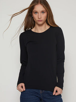 Camiseta Micropolar Mujer Negro Familyshop