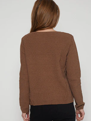 Sweater Chenille Fantasía Mujer Café Familyshop