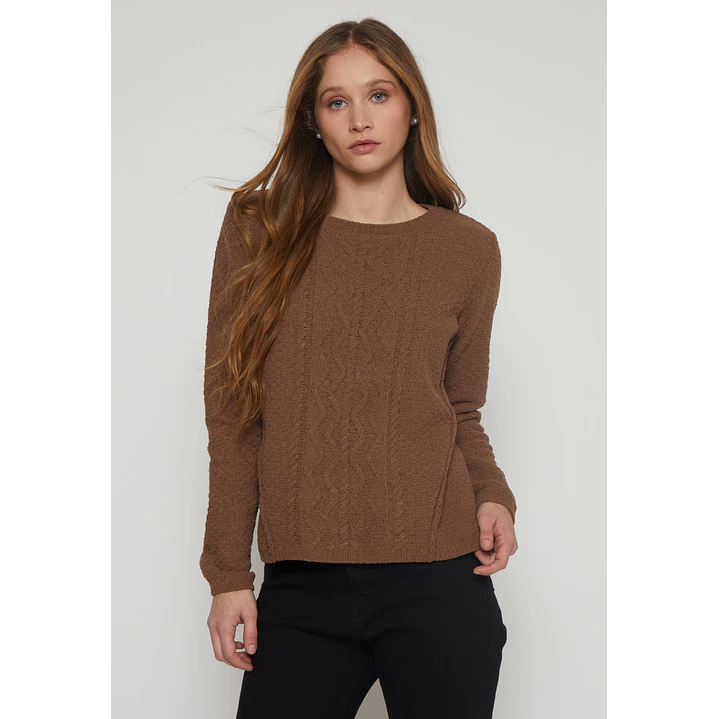 Sweater Chenille Fantasía Mujer Café Familyshop 1