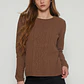 Sweater Chenille Fantasía Mujer Café Familyshop - Miniatura 1