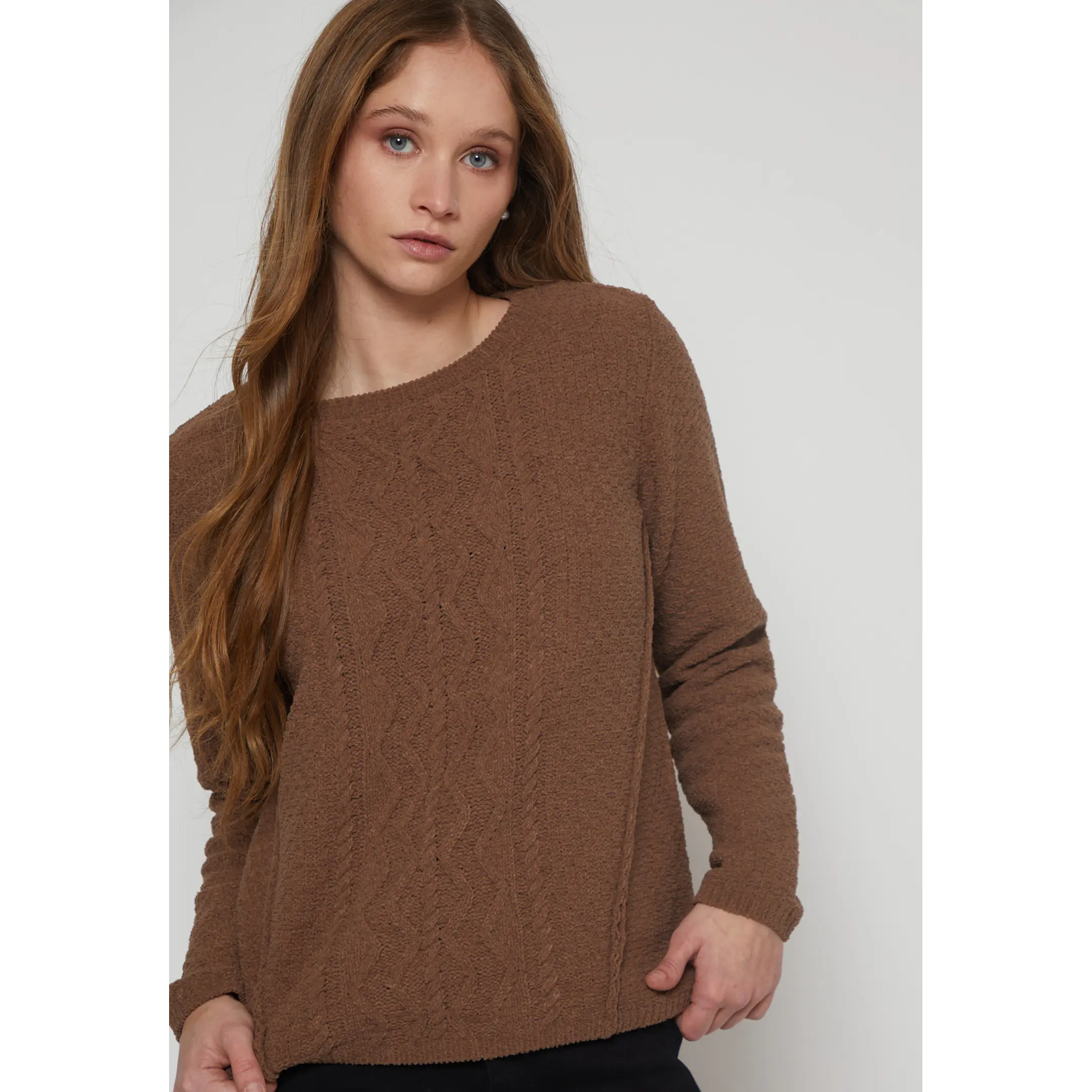 Sweater Chenille Fantasía Mujer Café Familyshop 3