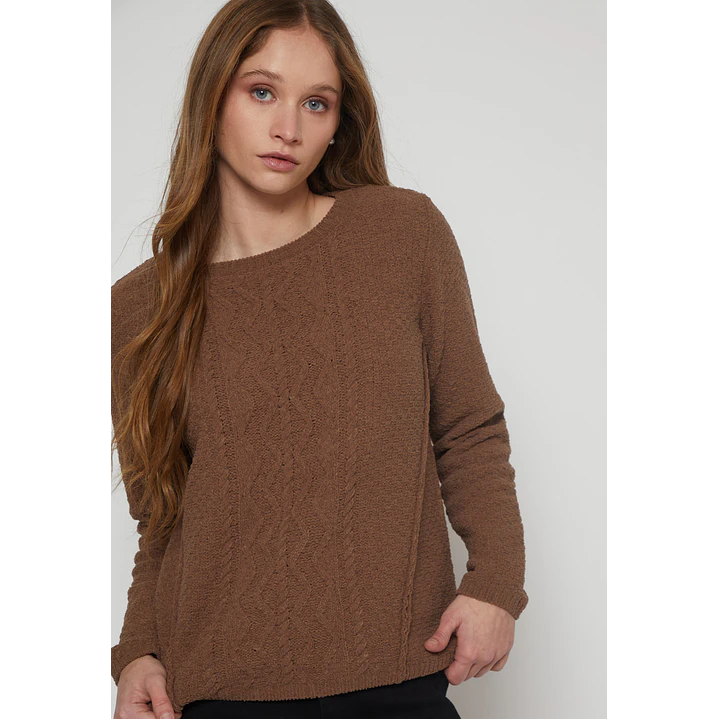 Sweater Chenille Fantasía Mujer Café Familyshop 3