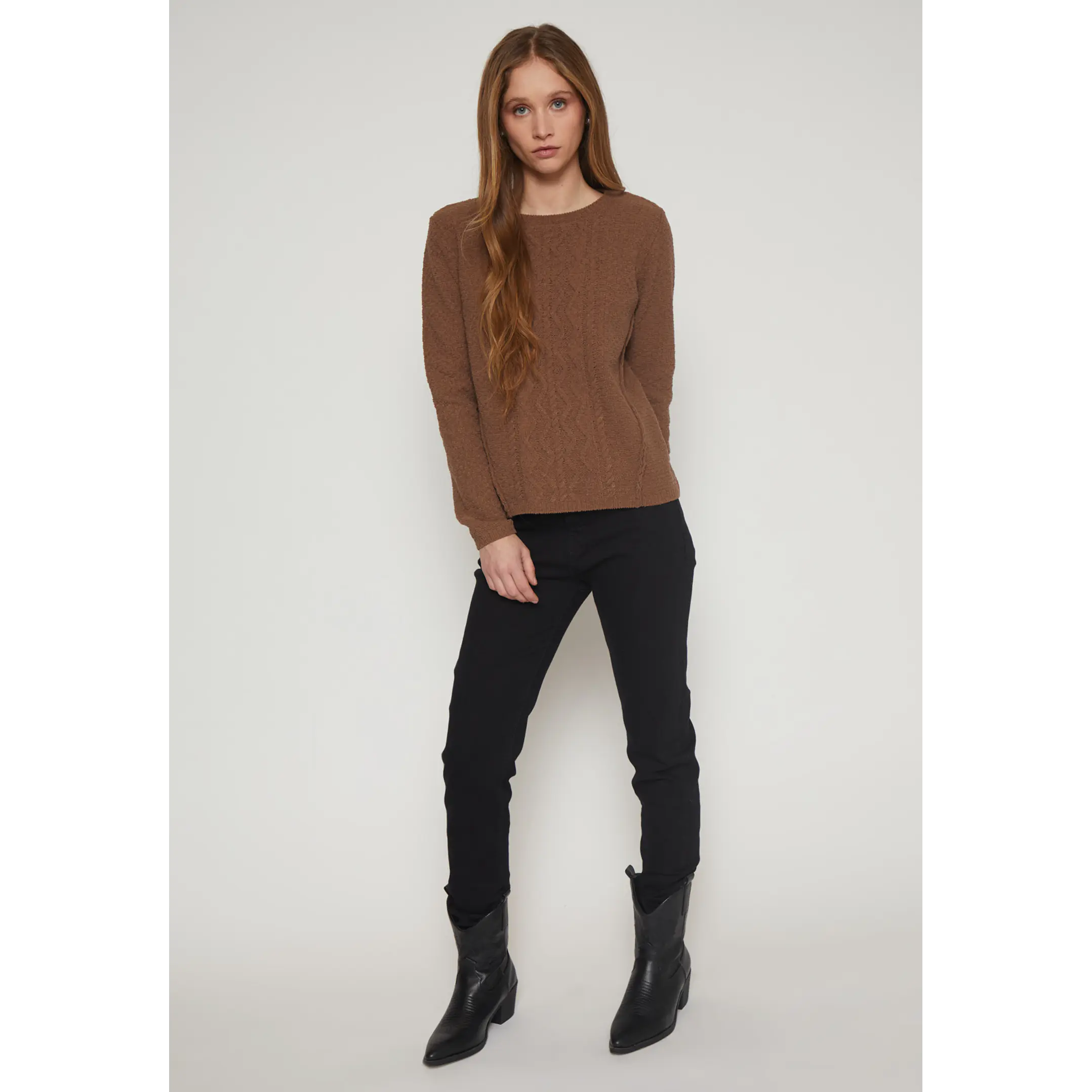 Sweater Chenille Fantasía Mujer Café Familyshop 4