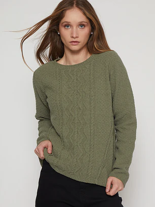 Sweater Chenille Mujer Verde Familyshop