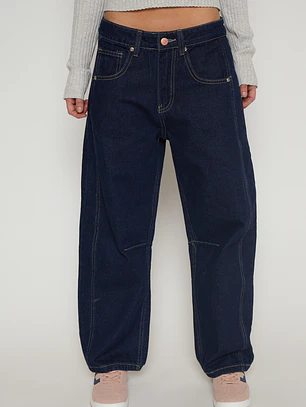 Jeans Barrel Mujer Azul Familyshop
