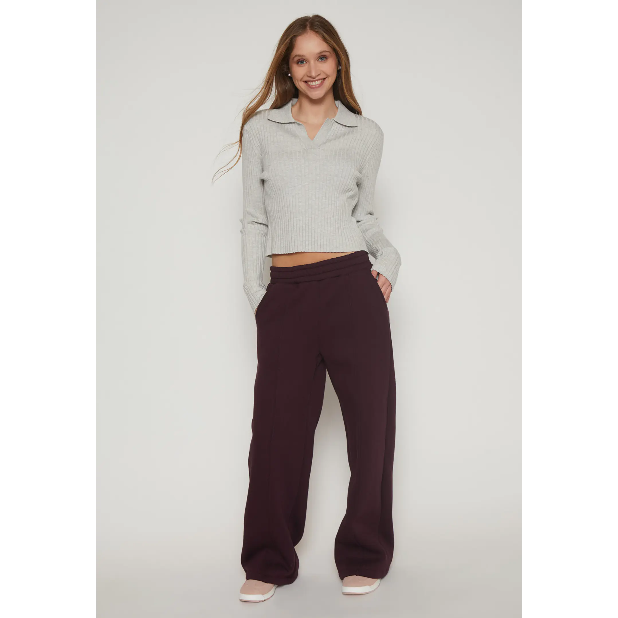 Pantalón Buzo Wide Leg Mujer Uva Familyshop 4