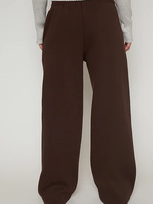 Pantalón Buzo Wide Leg Mujer Café Familyshop