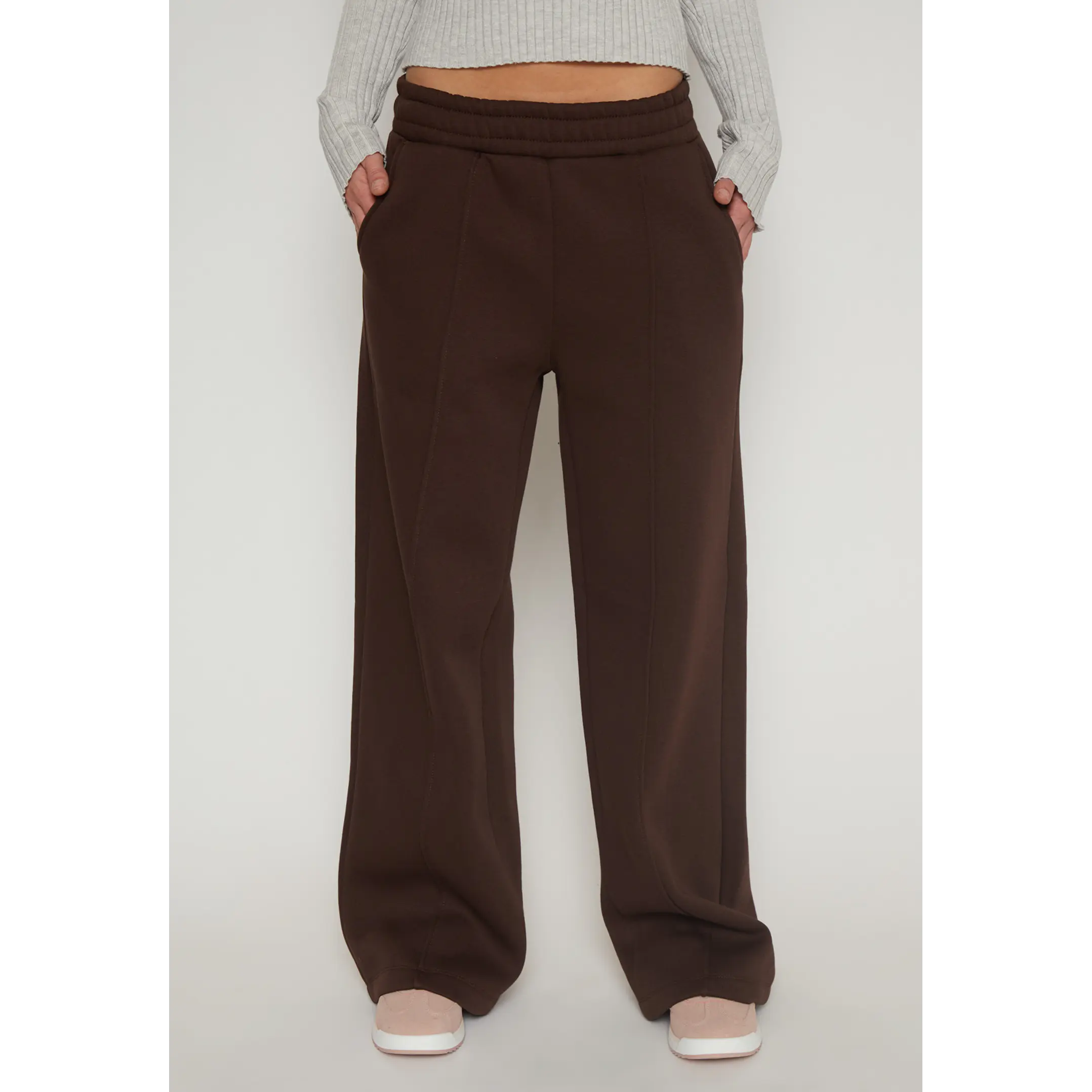 Pantalón Buzo Wide Leg Mujer Café Familyshop 1