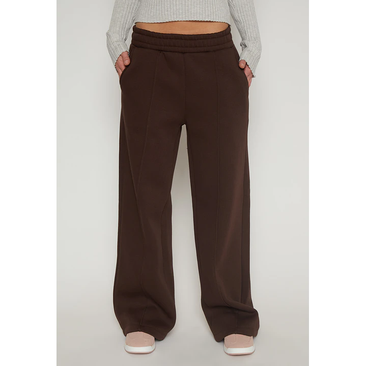 Pantalón Buzo Wide Leg Mujer Café Familyshop 1