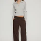 Pantalón Buzo Wide Leg Mujer Café Familyshop - Miniatura 4