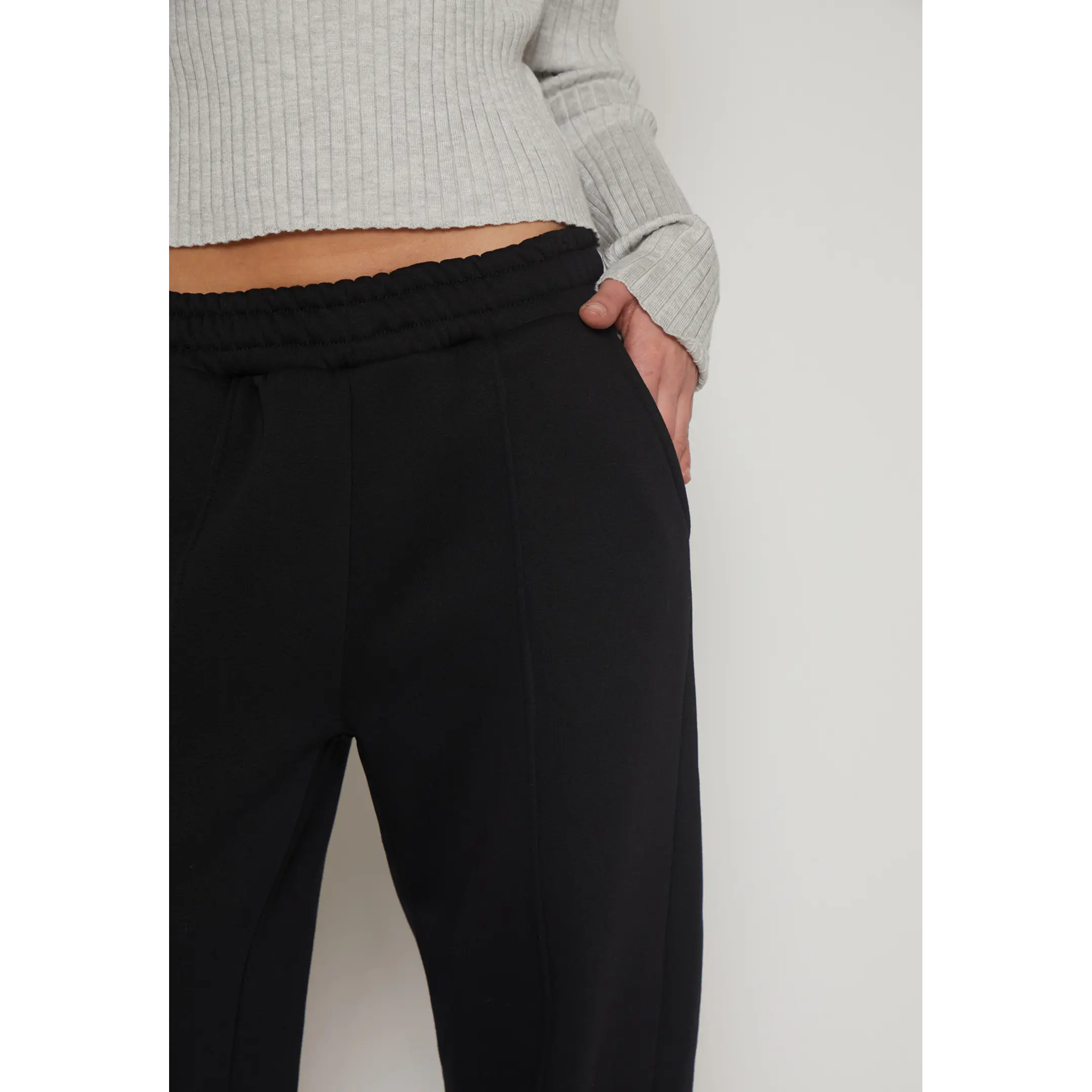 Pantalón Buzo Wide Leg Mujer Negro Familyshop 3