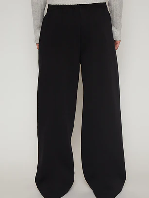 Pantalón Buzo Wide Leg Mujer Negro Familyshop