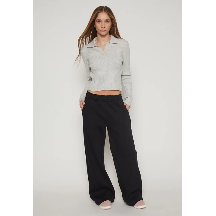 Pantalón Buzo Wide Leg Mujer Negro Familyshop 4