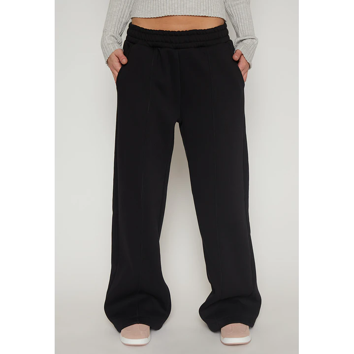 Pantalón Buzo Wide Leg Mujer Negro Familyshop 1