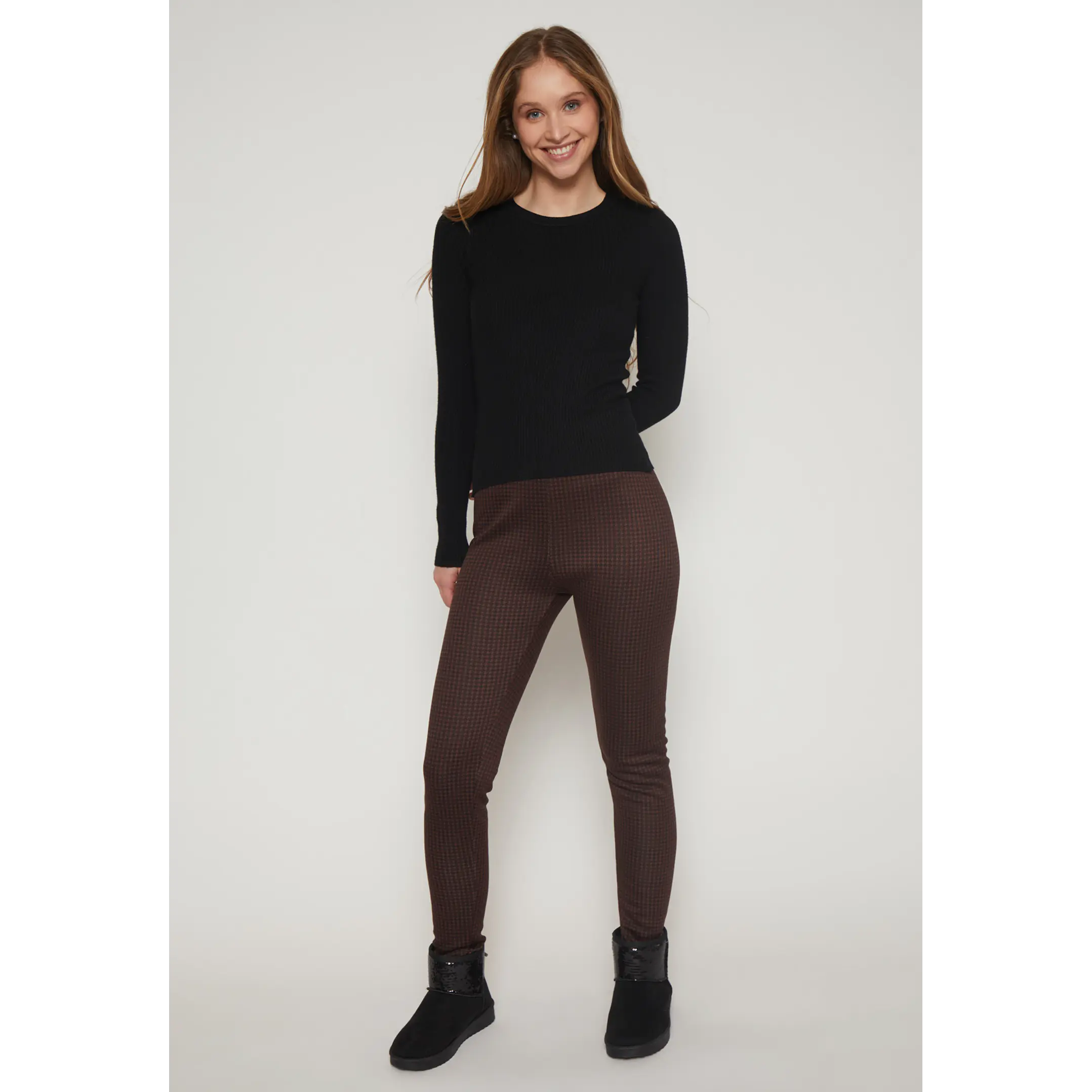 Calza Térmica Cuadros Mujer Café Familyshop 4