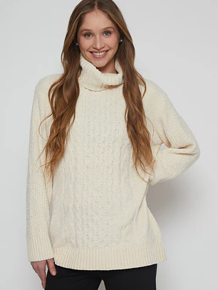Sweater Chenille Mujer Crudo Familyshop