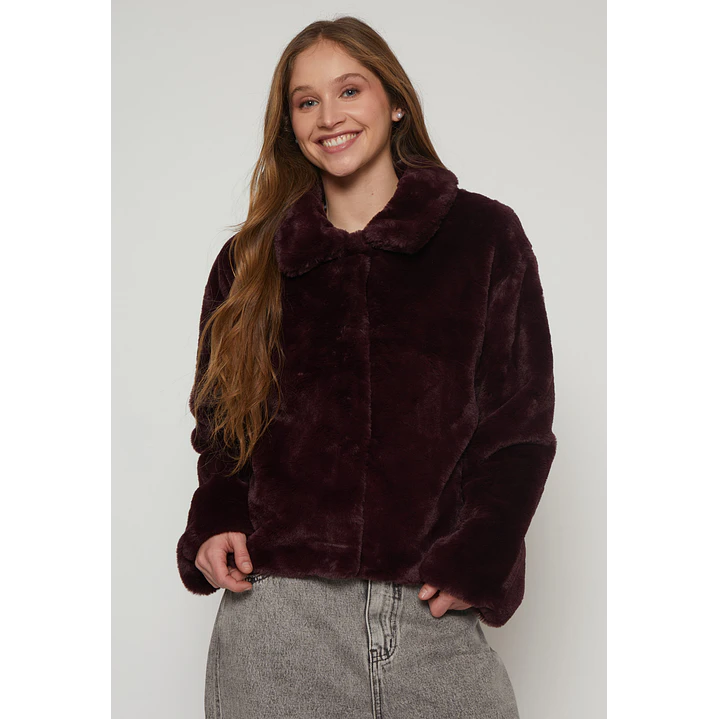 Chaqueta Piel Mujer Burdeo Familyshop 1