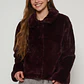 Chaqueta Piel Mujer Burdeo Familyshop - Miniatura 1