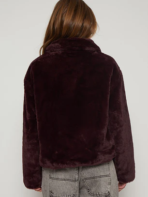 Chaqueta Piel Mujer Burdeo Familyshop