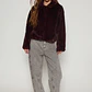Chaqueta Piel Mujer Burdeo Familyshop - Miniatura 4