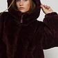 Chaqueta Piel Gorro Mujer Burdeo Familyshop - Miniatura 3