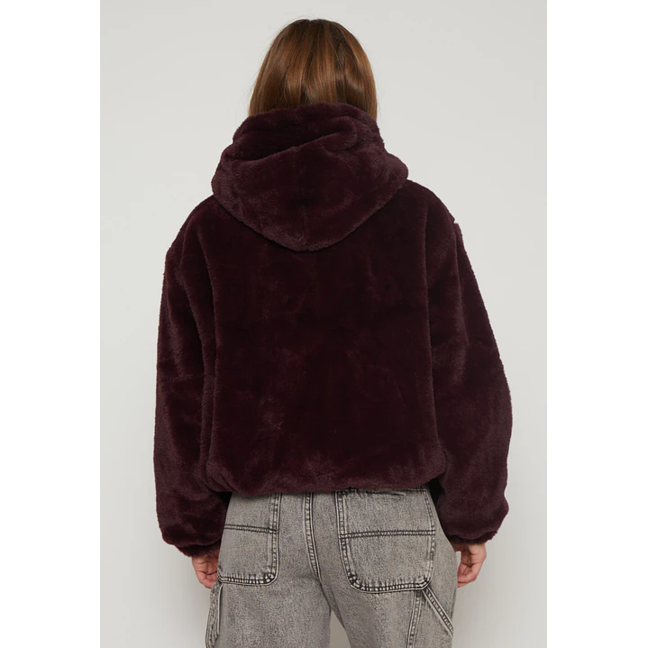 Chaqueta Piel Gorro Mujer Burdeo Familyshop 2