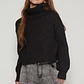 Sweater Canutón Cuello Mujer Negro Familyshop - Miniatura 1