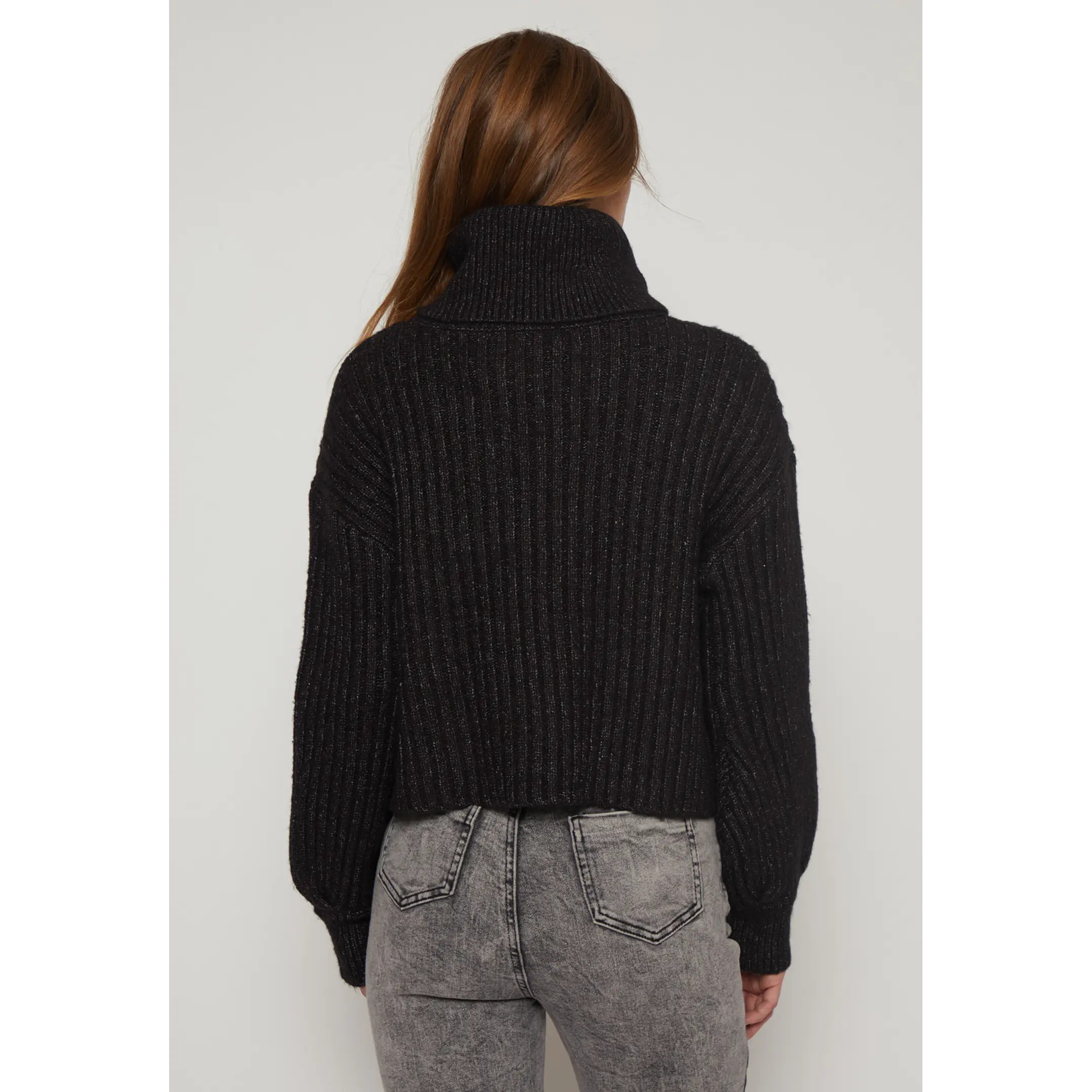 Sweater Canutón Cuello Mujer Negro Familyshop 2