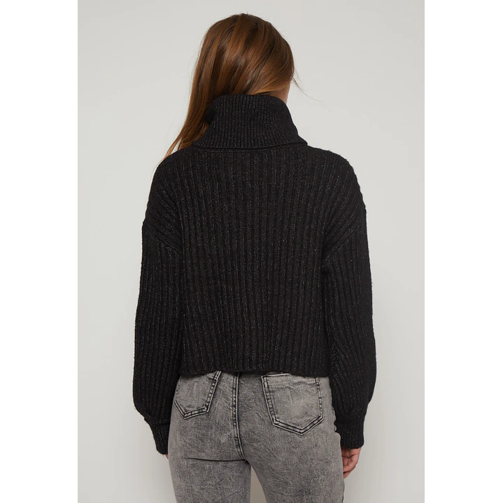 Sweater Canutón Cuello Mujer Negro Familyshop 2