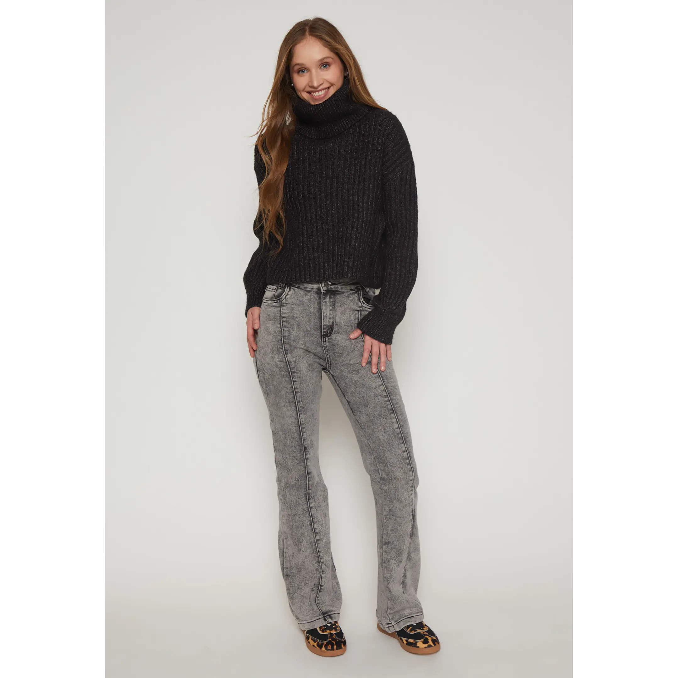 Sweater Canutón Cuello Mujer Negro Familyshop 4