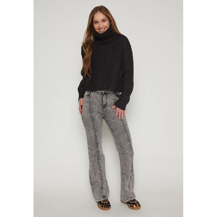 Sweater Canutón Cuello Mujer Negro Familyshop 4