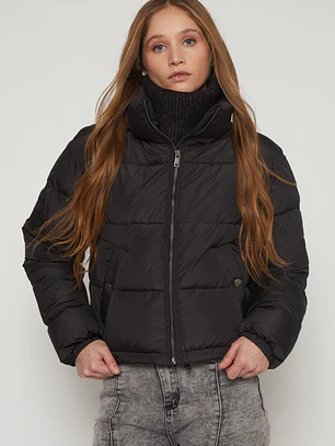 Parka Puffa Mujer Negro Familyshop