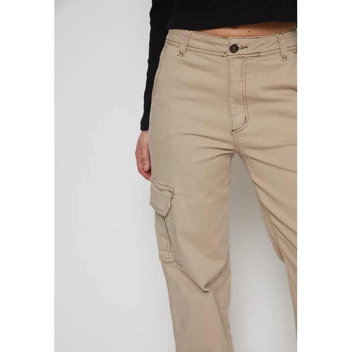 Pantalón Wide Leg Cargo Mujer Beige Familyshop 3