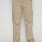 Pantalón Wide Leg Cargo Mujer Beige Familyshop - Miniatura 1