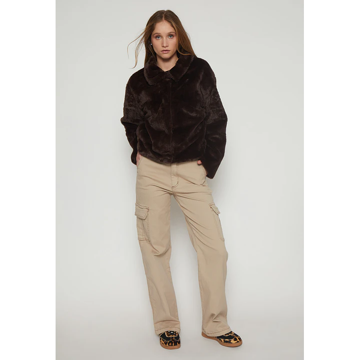 Pantalón Wide Leg Cargo Mujer Beige Familyshop 4