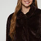 Chaqueta Piel Manga Larga Mujer Café Familyshop - Miniatura 2