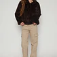 Chaqueta Piel Manga Larga Mujer Café Familyshop - Miniatura 4