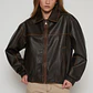 Chaqueta Efecto Piel Mujer Café Familyshop - Miniatura 1