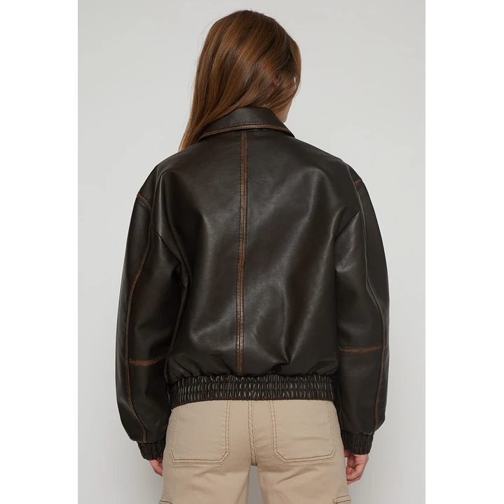Chaqueta Efecto Piel Mujer Café Familyshop 3