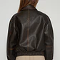 Chaqueta Efecto Piel Mujer Café Familyshop - Miniatura 3