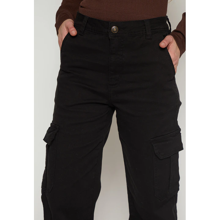 Pantalón Wide Leg Mujer Negro Familyshop 3