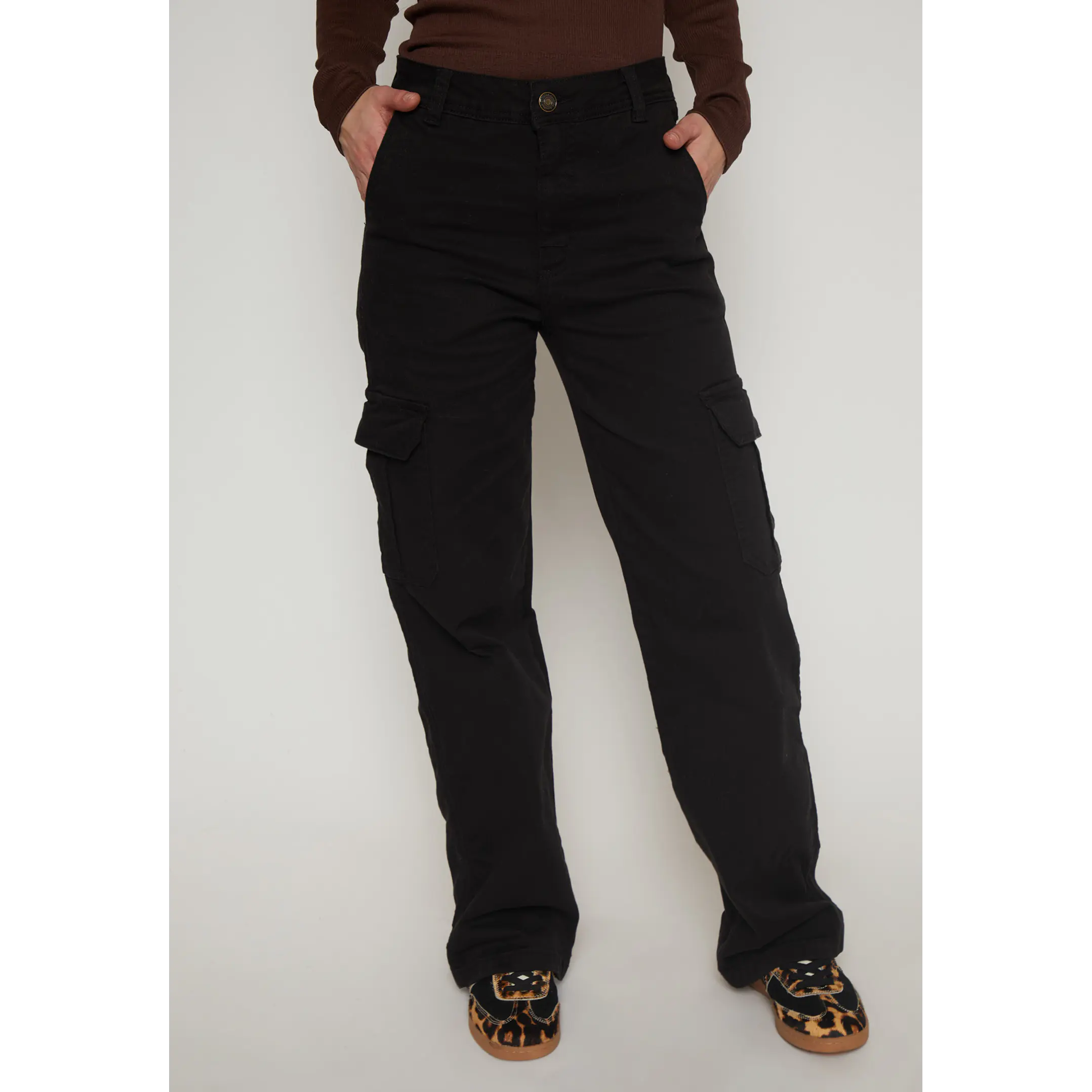 Pantalón Wide Leg Mujer Negro Familyshop 1