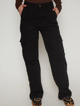 Pantalón Wide Leg Mujer Negro Familyshop